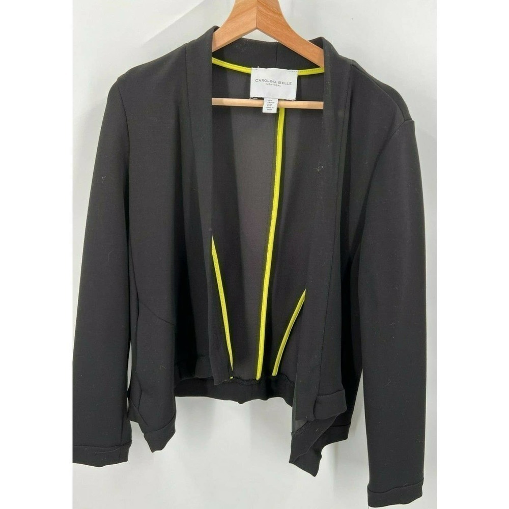 Carolina Belle Montreal Womens M Medium Open Front Blazer Career Office in Black